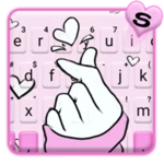 pink love heart keyboard theme android application logo